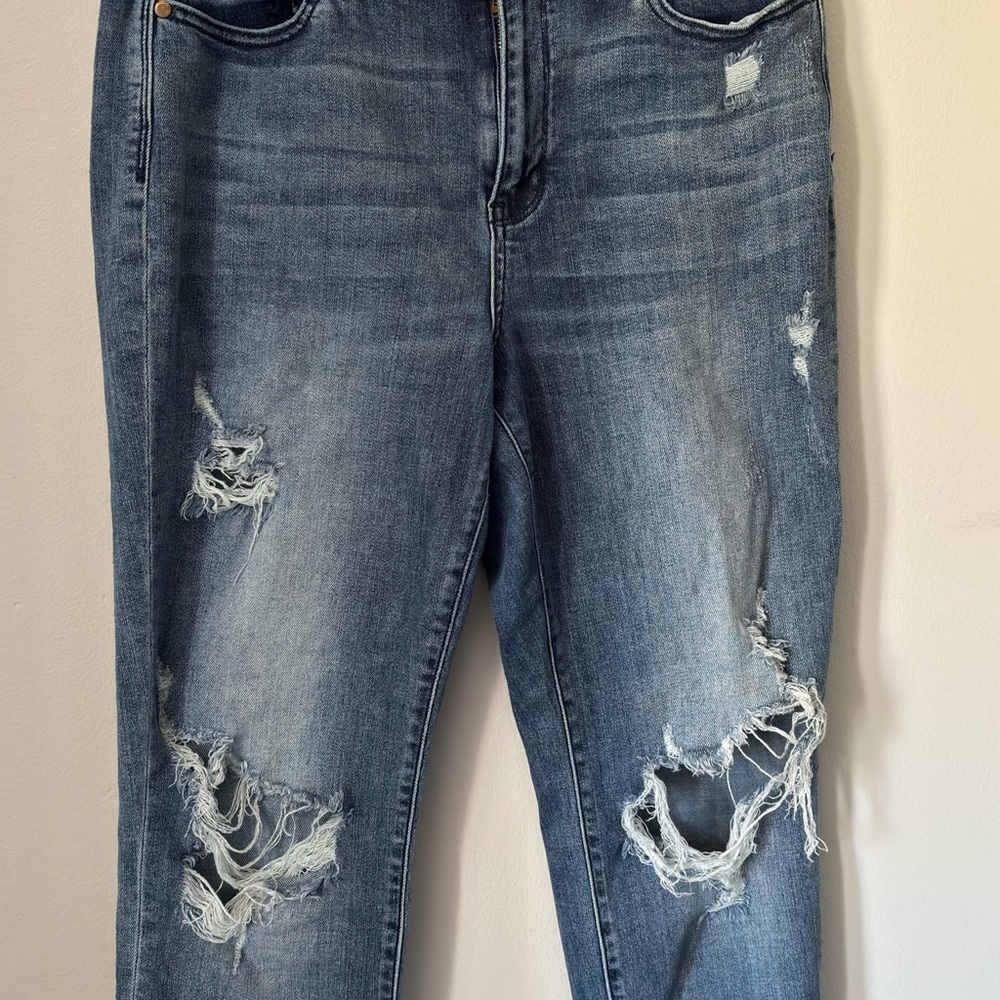 SOLD Judy Blue Distressed Washed Blue Skinny Jeans